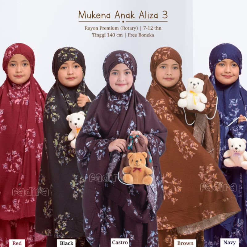 Mukena Anak Aliza 3 / Rukuh Anak / Telekung Anak by Fadira