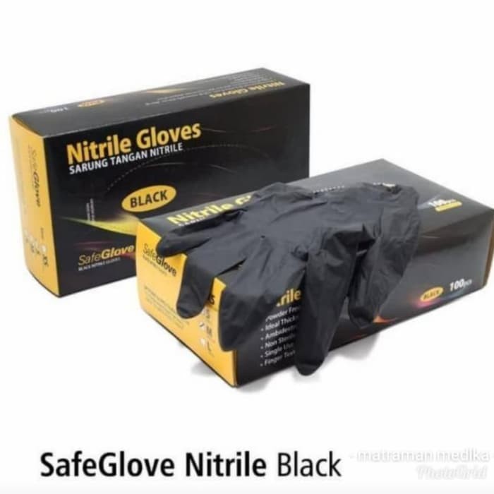 sarung tangan karet hitam
