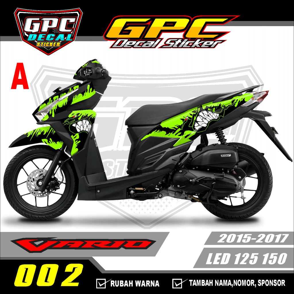 Decal sticker full body Vario led 125 150 Hiu Shark - dekal stiker Striping lis vario-002