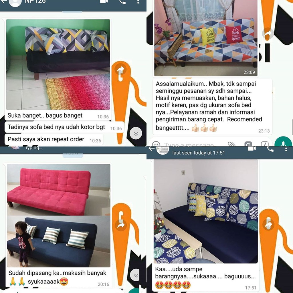 Cover Sofa Bed (BISA CUSTOM SIZE) CS1245-3007