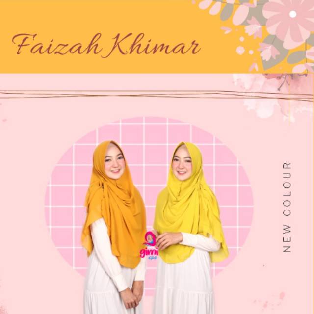 Faizah khimar mustard dan lemon by gimi hijab/syari terbaru