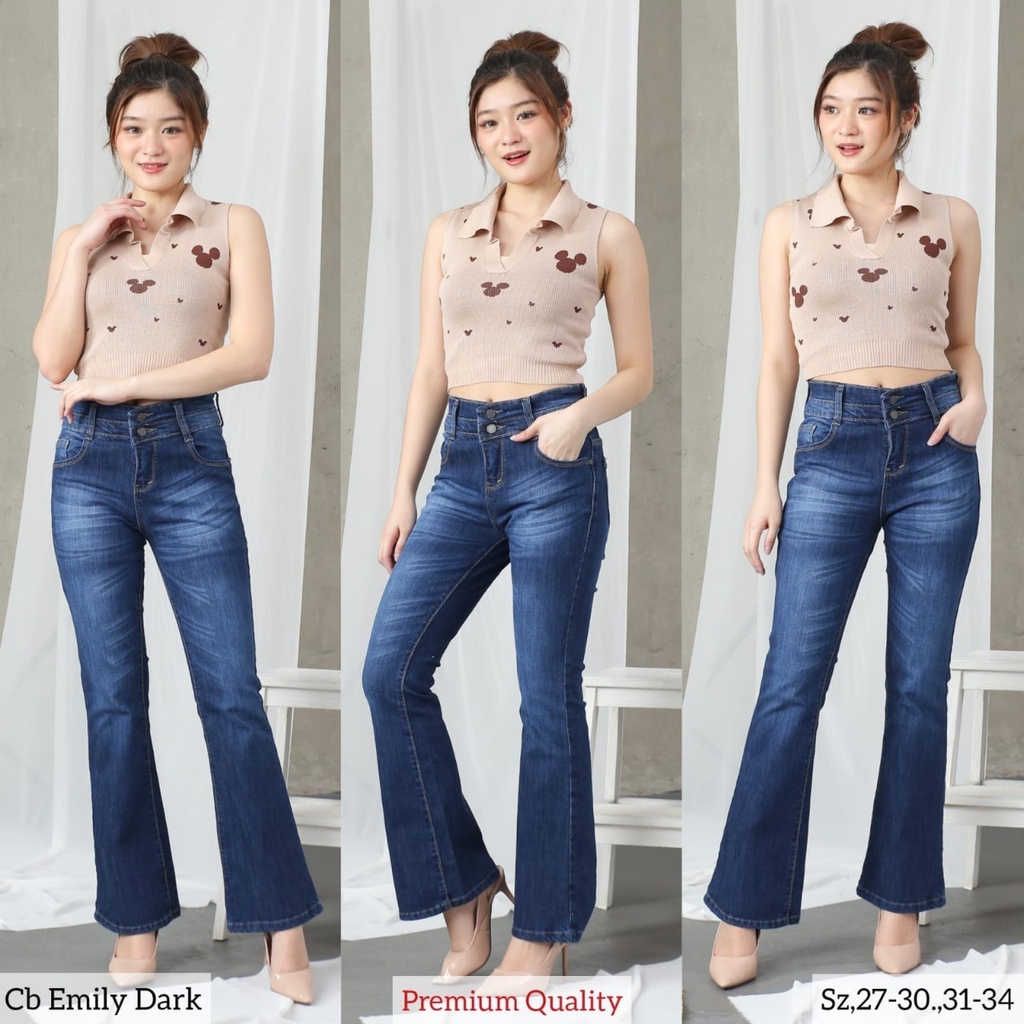 Celana cutbray wanita terbaru 2022 / celana panjang jeans Cutbray cewek emily / celana panjang  jean