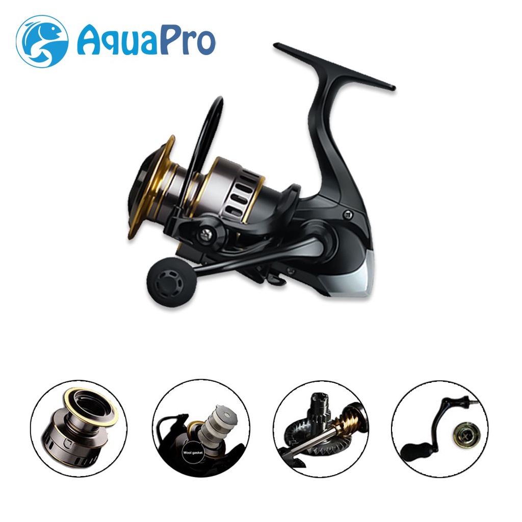 AquaPro Reel Pancing Power Handle WT1000 - WT7000 Gulungan Pancing WT1000 - WT7000 Maks Tarik 10KG Kumparan Logam Cadangan Pegangan Bola Gulungan Putar Air Asin Segar Untuk Reel Pancing Ikan Mas