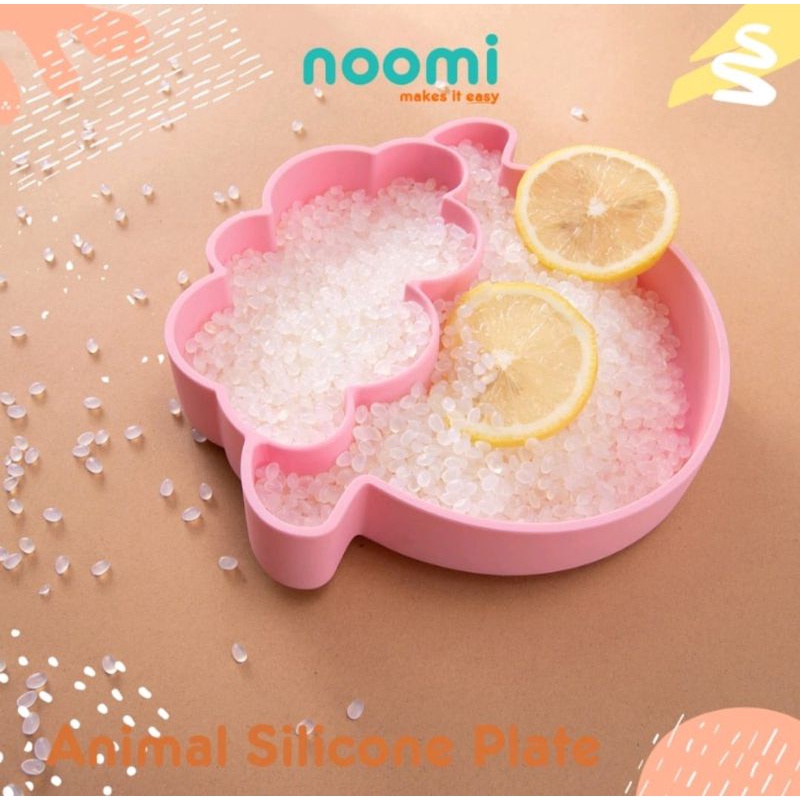 Noomi silicone animal plate piring silikon tahan panas