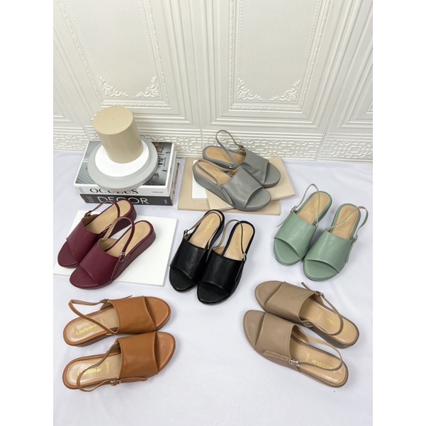 wedges heel wanita terbaru pesta wedges puji tali 5 cm bahan dove W13