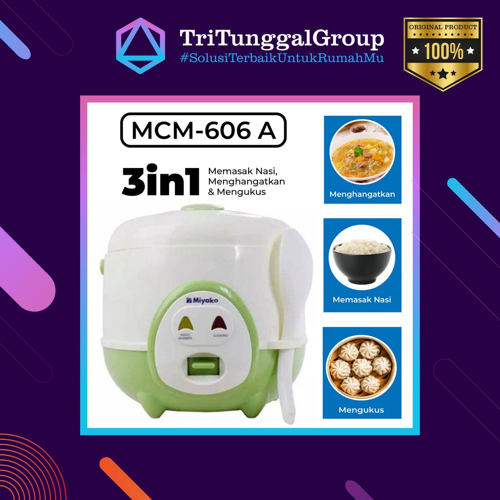 (BAYAR DI TEMPAT) Magic Com Miyako MCM606A / MCM 606 A / MCM-606 A - Rice Cooker Miyako MCM606 - HIJ
