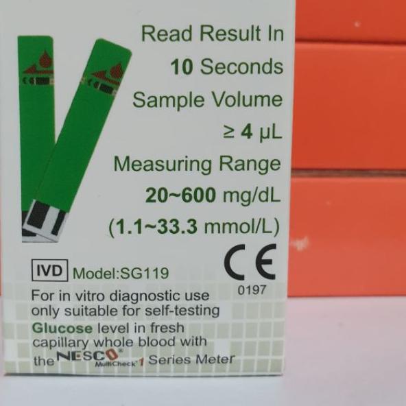 ✿ Strip Gula Darah Nesco Stik Gula Darah Nesco Strip Glukosa Nesco ♧