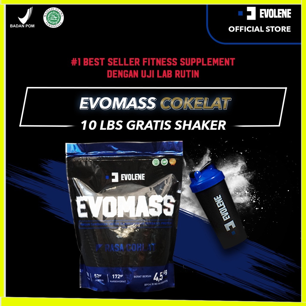 Jual Evolene Evomass Coklat 4500gr/20x Serving + Shaker - Penambah ...