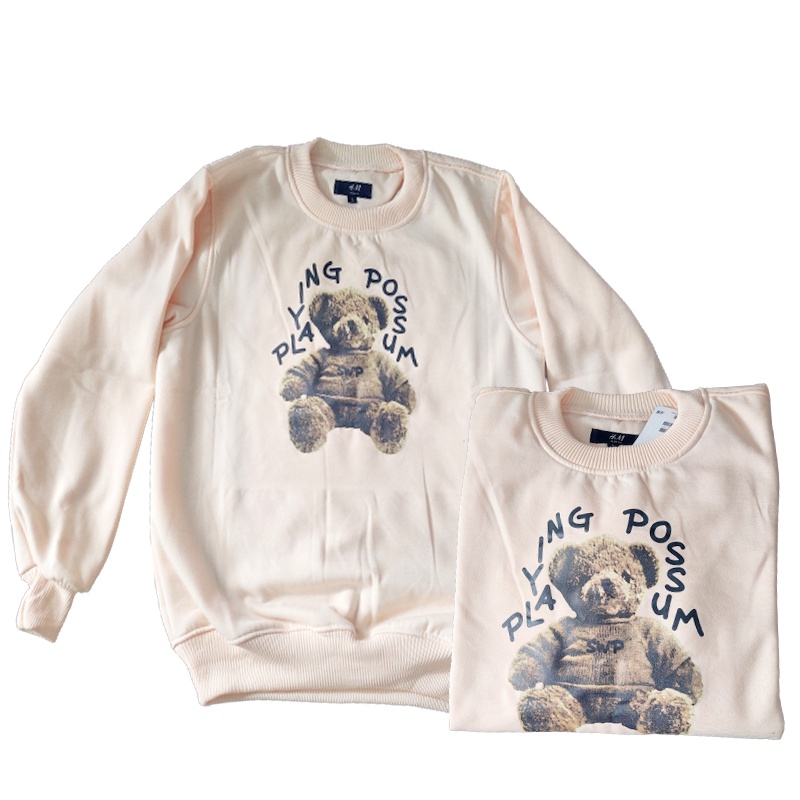 CREWNECK PRIA NASA H&amp;M TOM &amp; JERRY FULL CREAM SABLON PLASTISOL BAHAN TEBAL