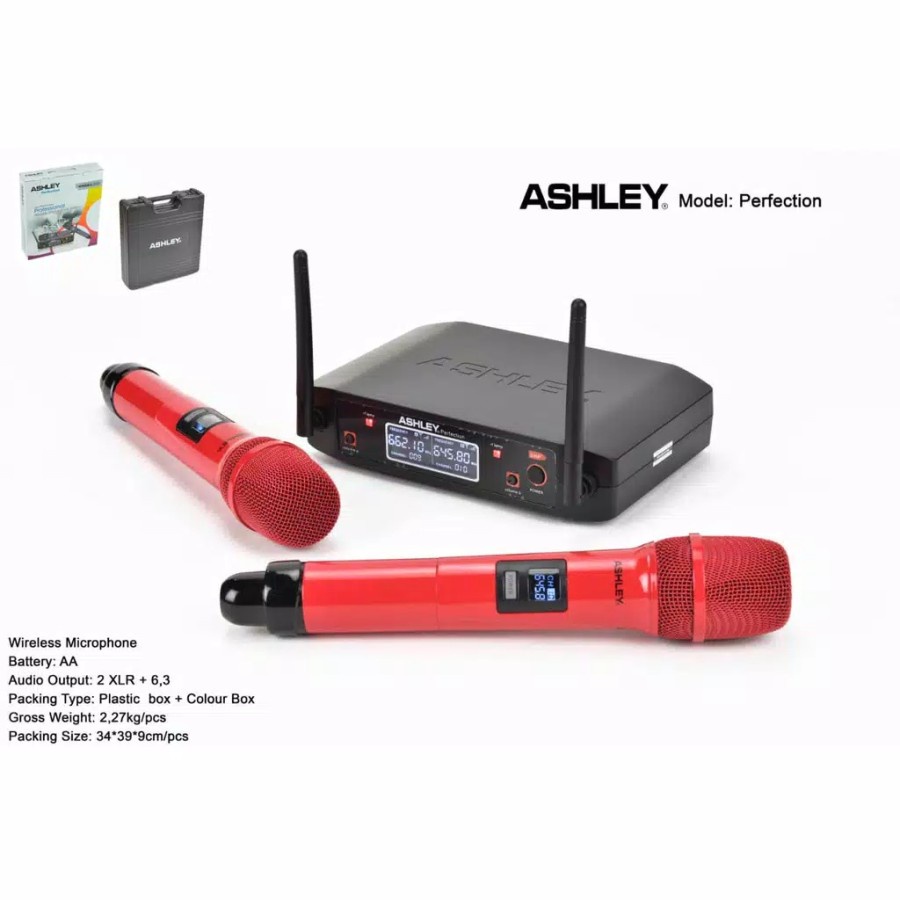 Mic Wireless Ashley Perfection / Pro voice / UK90 New / ULX9 / URD11 /  CK 121 Original Dual Microphone Handle Wireles