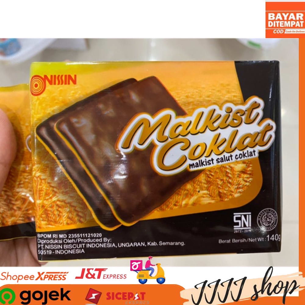 

Nissin Malkist Snack Biskuit Cracker Coklat 140gr