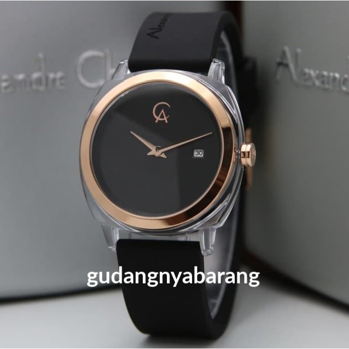 JAM TANGAN WANITA - CEWEK - WOMAN ALEXANDRE CHRISTIE AC 2763 BLACK HITAM ROSE GOLD ORIGINAL CANTIK