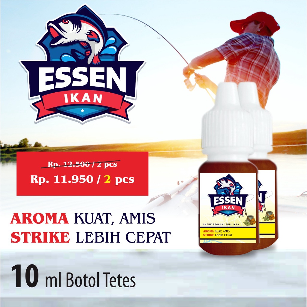 Essen Pancing Ikan Super Aroma Gurih Dan Amis Kemasan botol 10ML Paket Isi 2 Super Murah