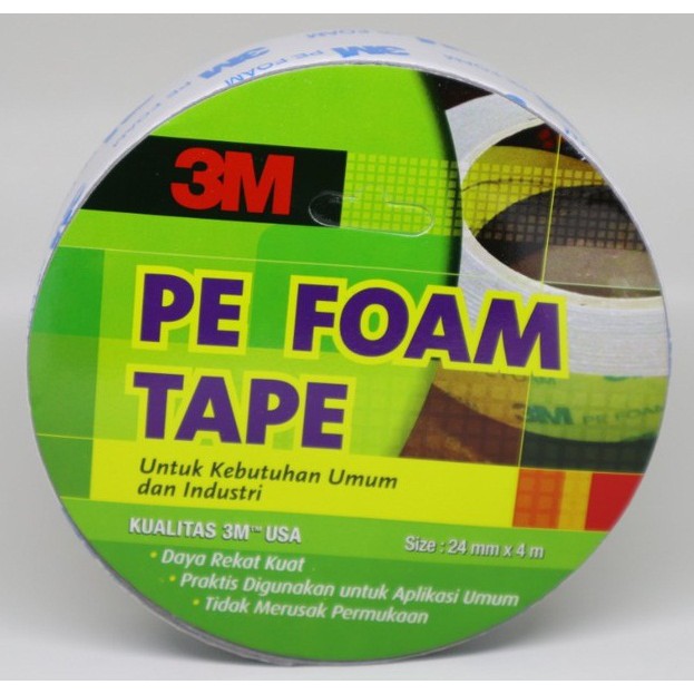 

3M PE Foam Double Tape tebal 1 mm size 24 mm x 4 m