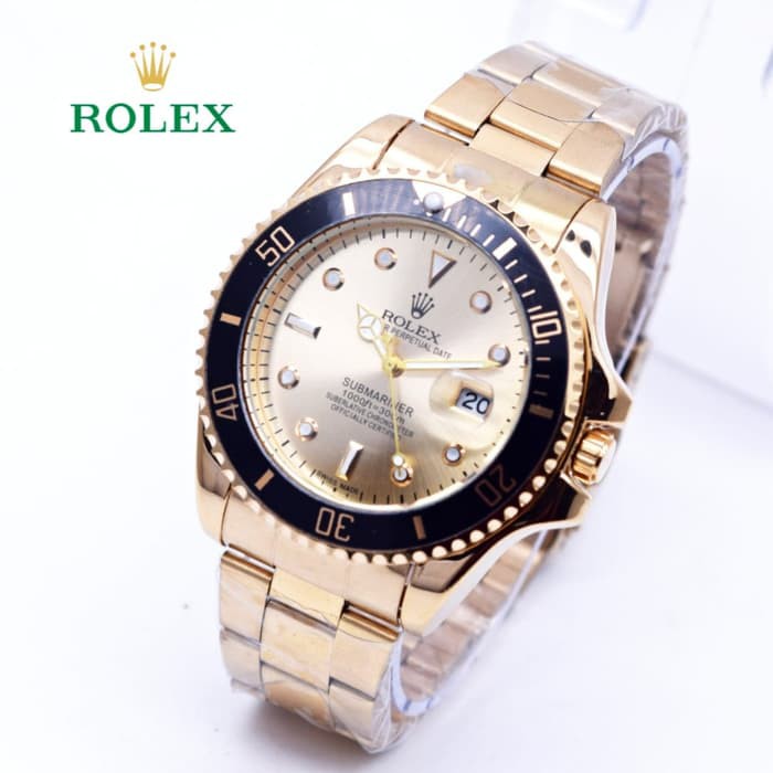 Diskon Jam Tangan Pria Rolex Submariner 02 Rantai Gold plat Gold Terlaris