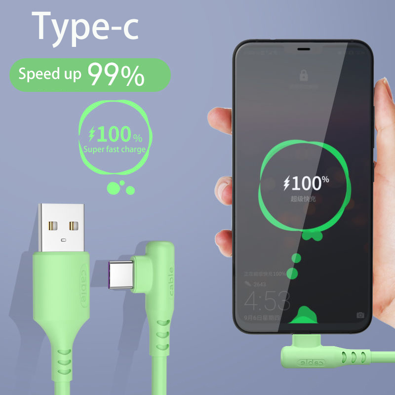 Kabel Data / Charger Micro Usb / Tipe C / 5a Fast Charging Bahan Silikon Untuk For Android Iphone