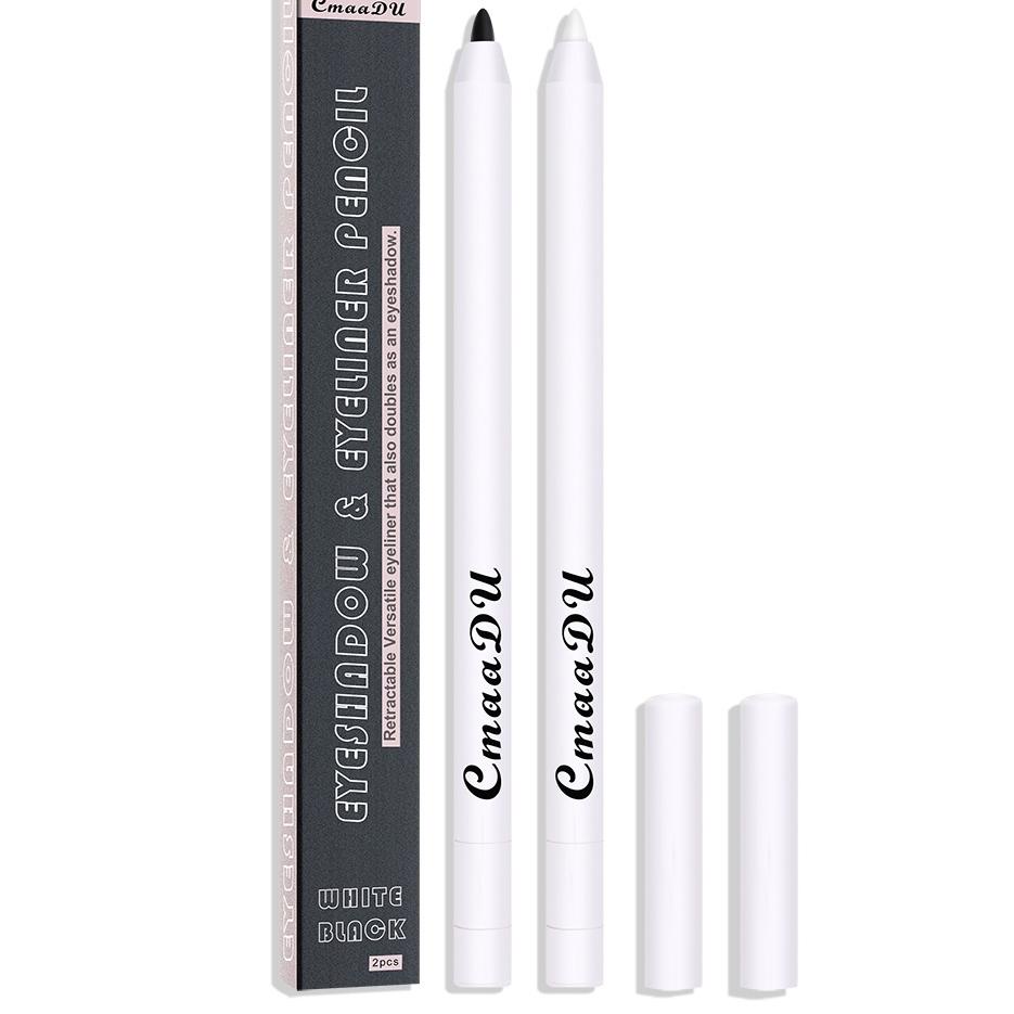 F4P8 Pensil Eyeliner Cmaadu 2pcs set Matte Eyesha & Eyeliner Pencil 2 Warna Hitam dan Putih Waterpro