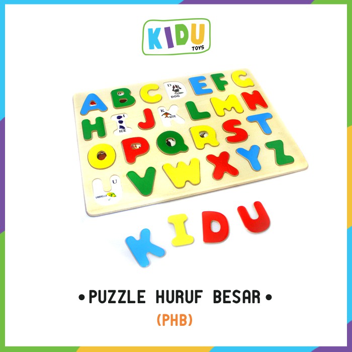 Mainan Kayu Edukasi Anak Puzzle Huruf Angka / Wooden Toys Puzzle Kidu Toys