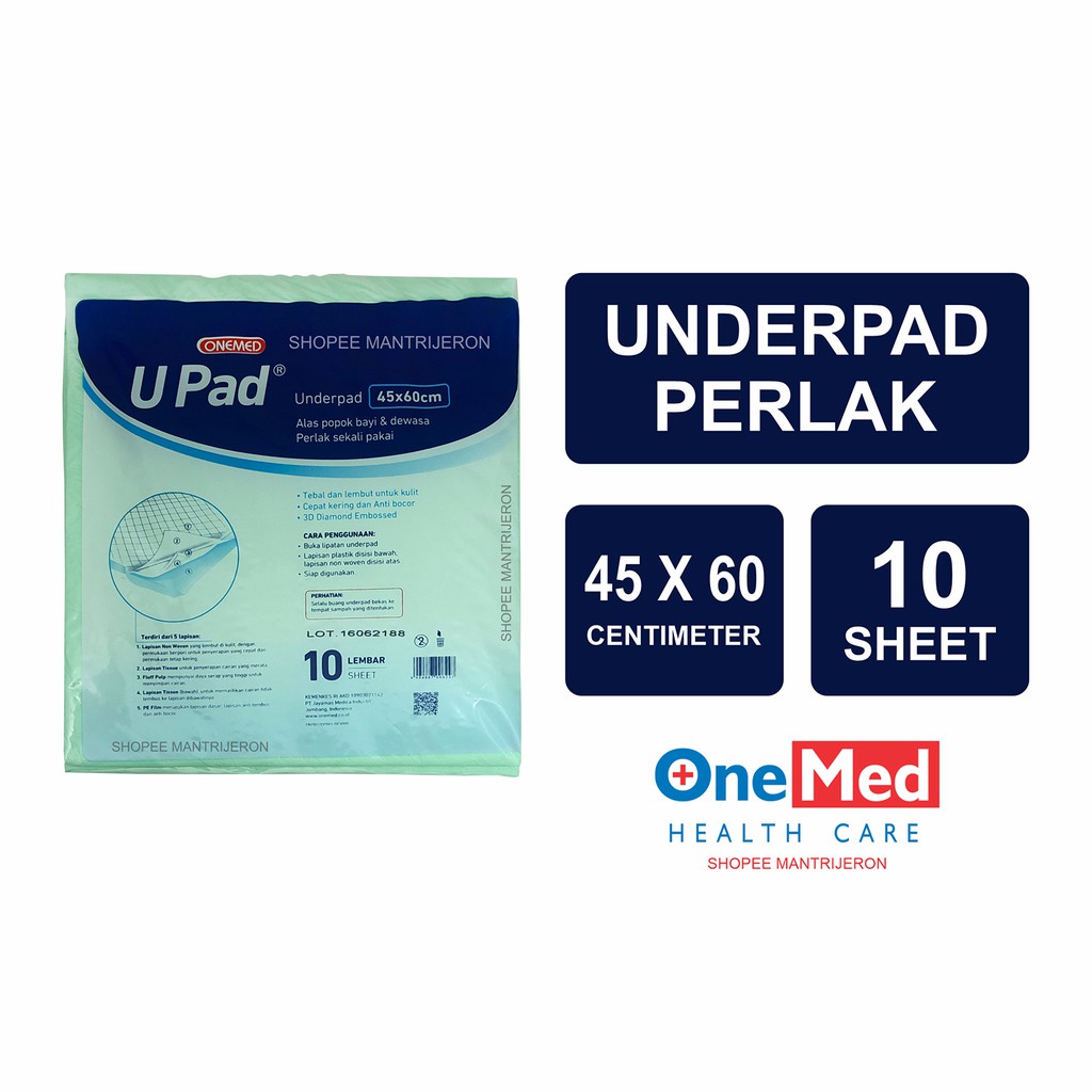 UPAD Underpad Onemed Pad 45 x 60 cm - Upet Perlak One Med