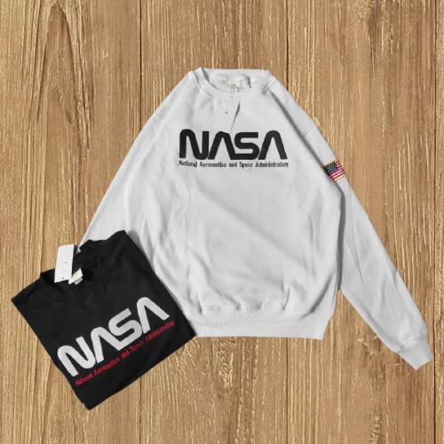 Sweater H&M Crewneck Printed Sweatshirt White Nasa H&M ...