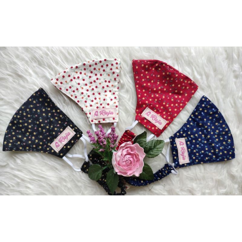 1 PAKET MASKER KAIN MOTIF BUNGA BY RAJA/MASKER RAJA