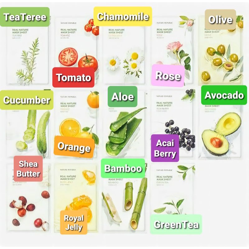 [ NATURE REPUBLIC ] REAL NATURE MASK SHEET / MASKER NATURE REPUBLIC
