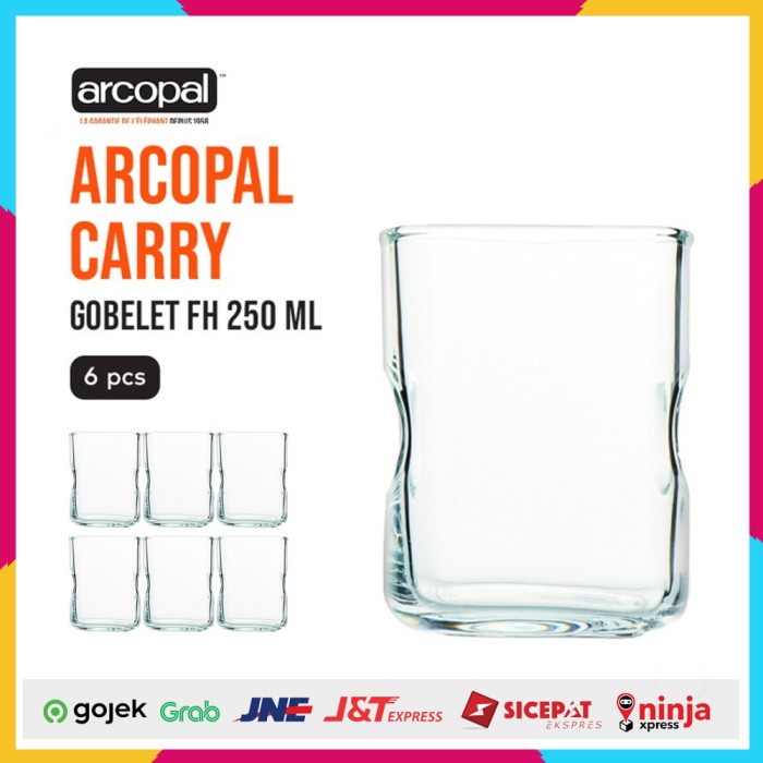 Gelas Mineral Kaca Arcopal Carry Gobelet Fh 250 ml 6 Pcs Glass