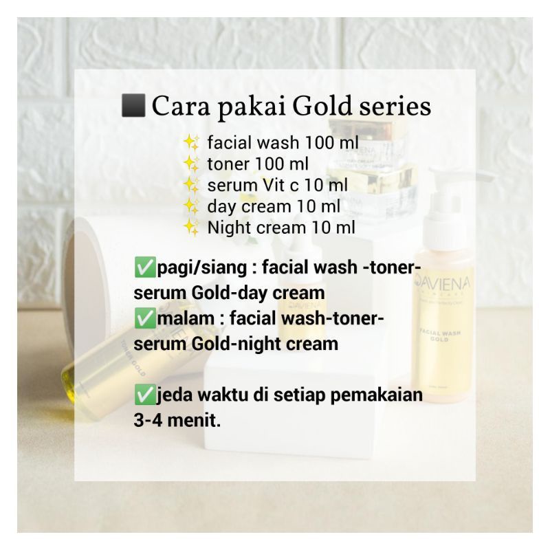 Daviena Skincare Paket Gold Series Davienaskincareofficial Davina Devina Lampung Surabaya Jakarta Pencerah Pemutih Flek Wajah Glowing Bpom Daviena Skincare-7