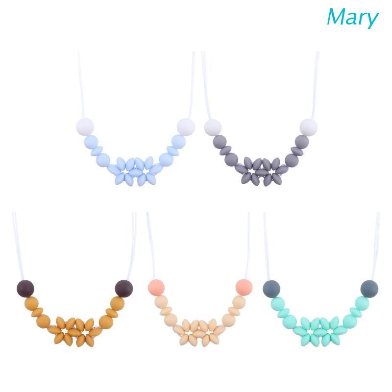 Mary Kalung Teether Manik-Manik Bunga Bahan Silikon Untuk Bayi