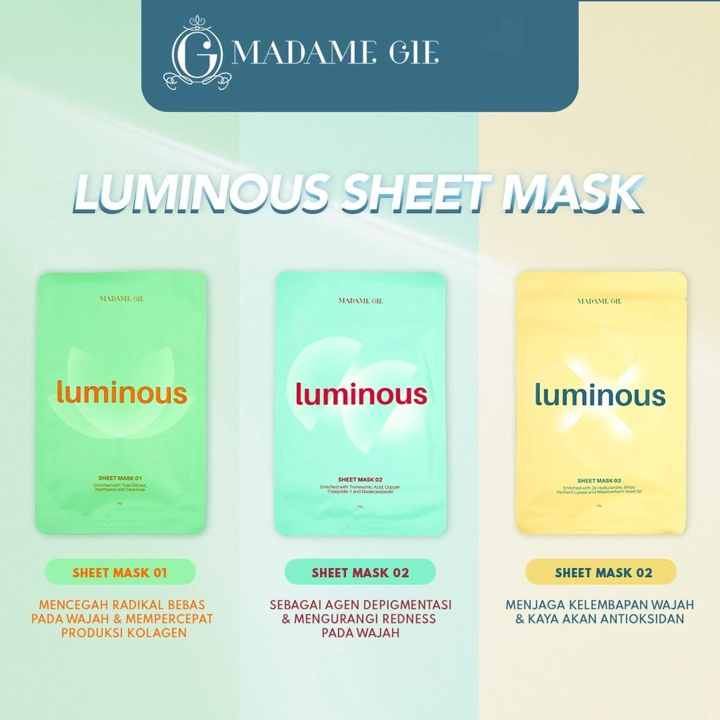 ★ BB ★  Madame Gie Luminous Sheet Mask - Skincare Masker Wajah