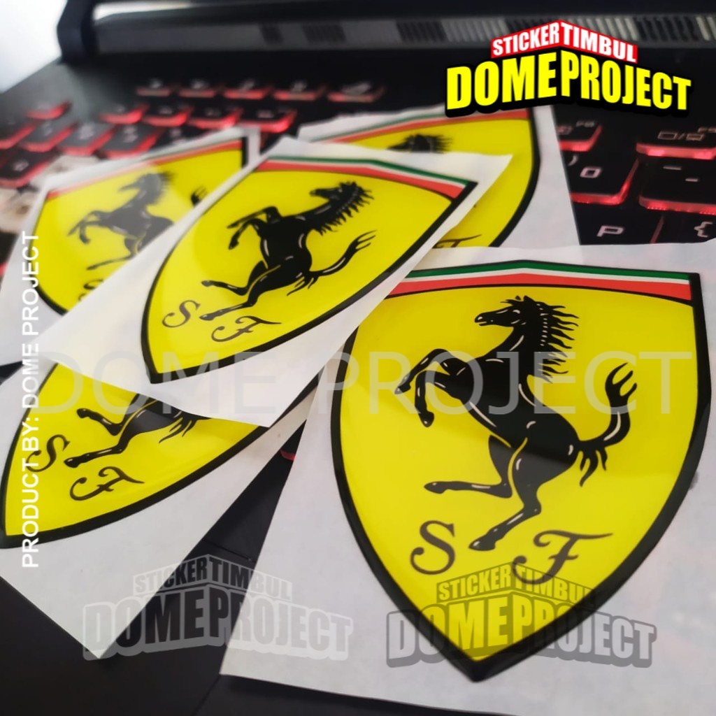 STIKER MOTOR FERRARI BESAR  EMBLEM STIKER OUTDOOR STIKER EMBLEM LENTUR AKSESORIS SEPEDA MOTOR WATERPROOF