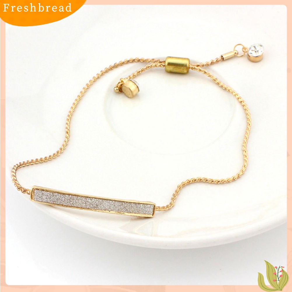 ? Fresh ? Gelang Bangle Tali Serut Adjustable Glitter pave Bar untuk Wanita