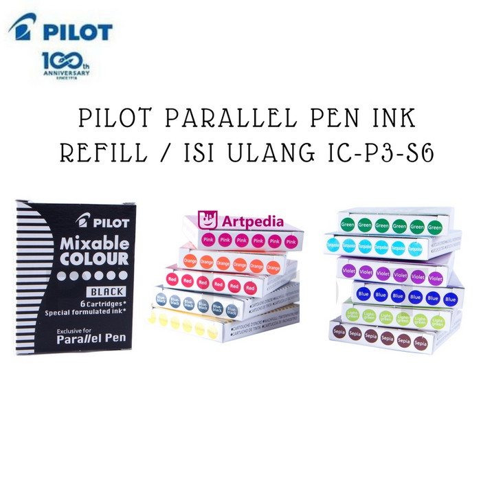

tulis-alat-paket- pilot parallel pen refill ink cartridge / paralel pen - green -paket-alat-tulis.