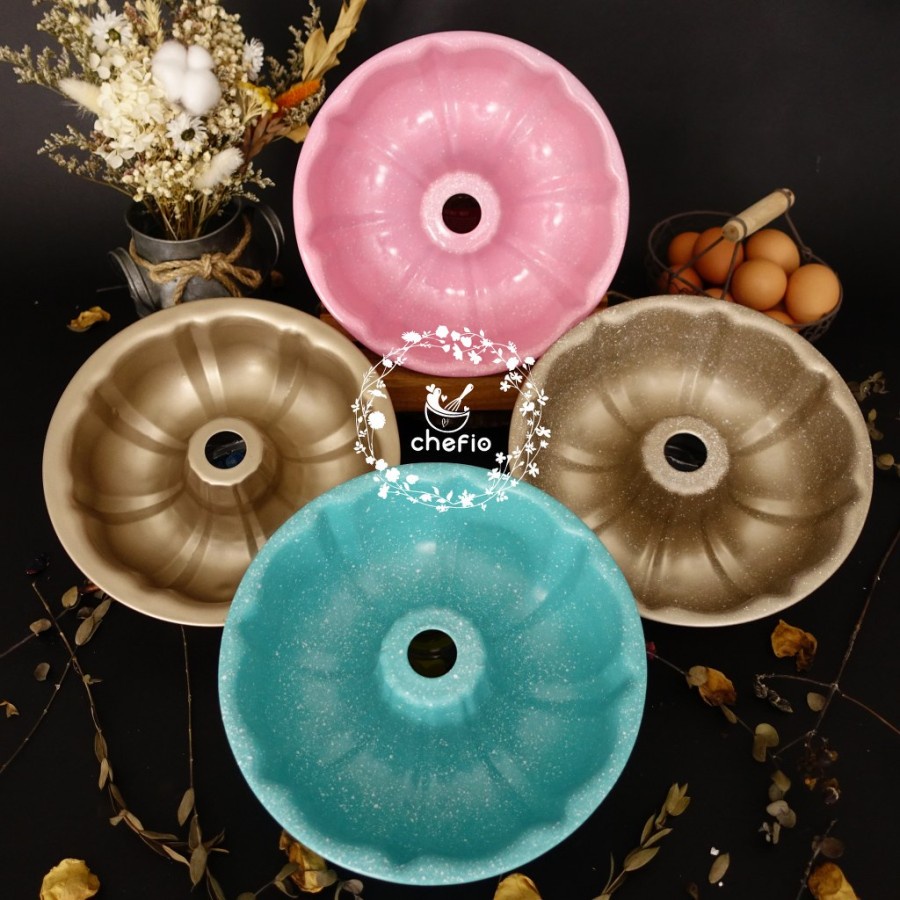 Loyang Bolu Tulban Chefio Anti Lengket / Bundt Pan Ceramic / Bundar / loyang bolu / loyang kue/ loya