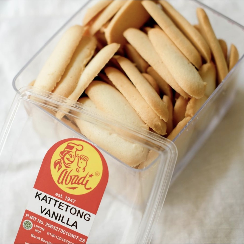 

Kattetong Vanilla 325 gram Abadi Kue Kering Enak Renyah Camilan Lagendaris Sajian Terbaik Bandung