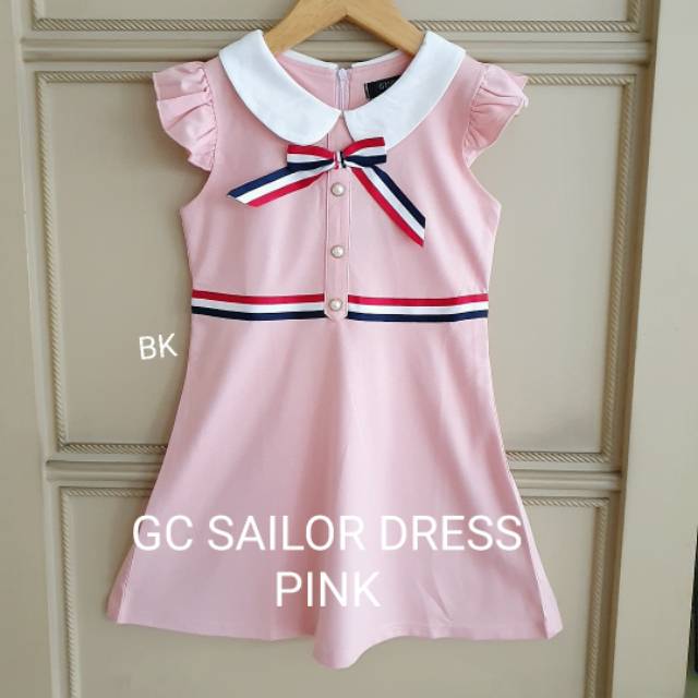 DRESS ANAK PEREMPUAN IMPORT BAHAN TEBAL / DRES CASUAL BRANDED MERAH PINK NAVY