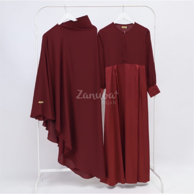 GAMIS LUXURY JACQUARD EMBOSS SET ZANUBA GAMIS SET SYARI GAMIS UMROH GAMIS SET FREE CADAR GAMIS MEWAH