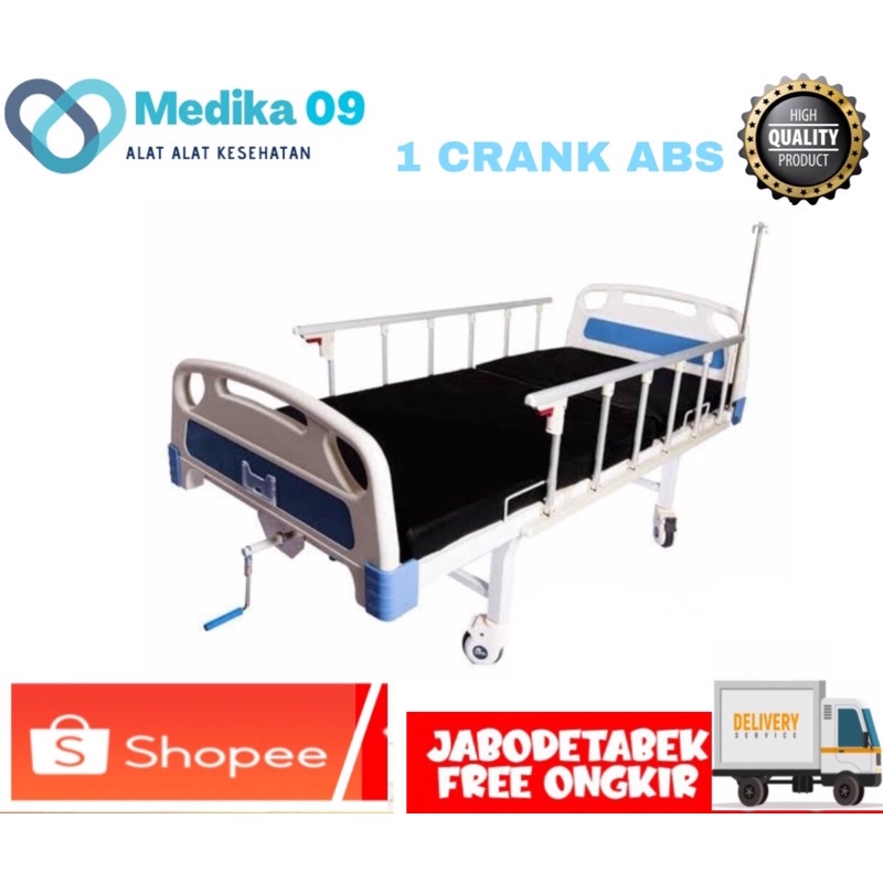 Bed pasien 1 crank Abs Tempat Tidur pasien 1 crank abs