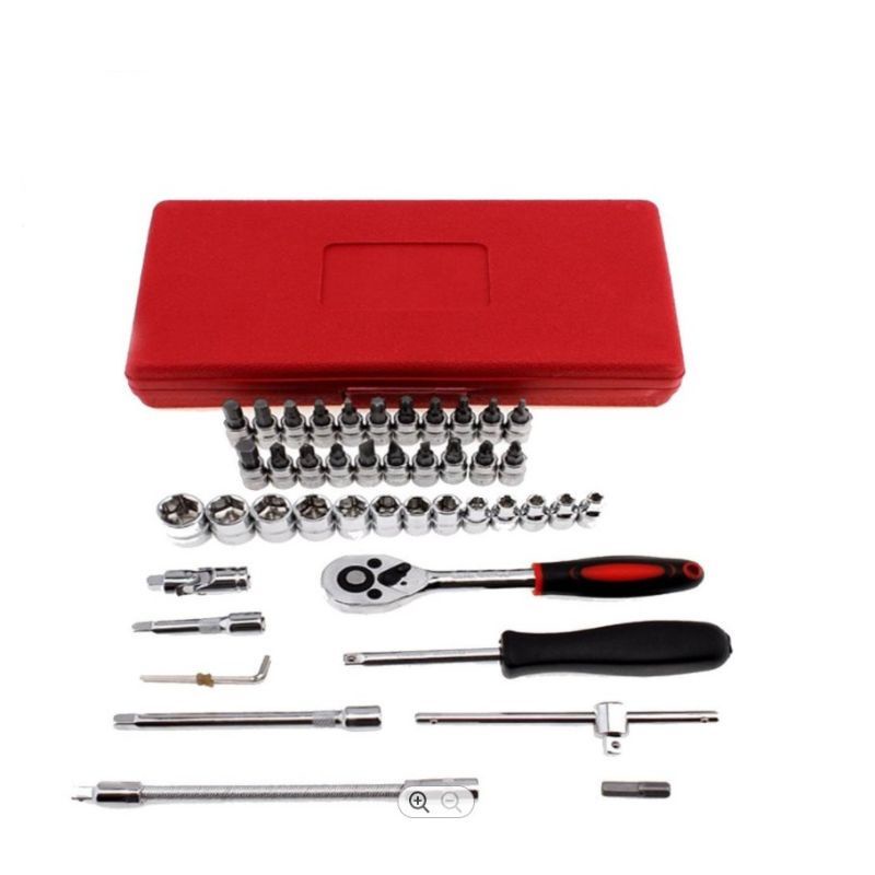 {HJ_888}SET KUNCI SOK 46PCS SOCKET(1/4&quot;) FULL LENGKAP SOCKET TOOL KIT PAS RING L