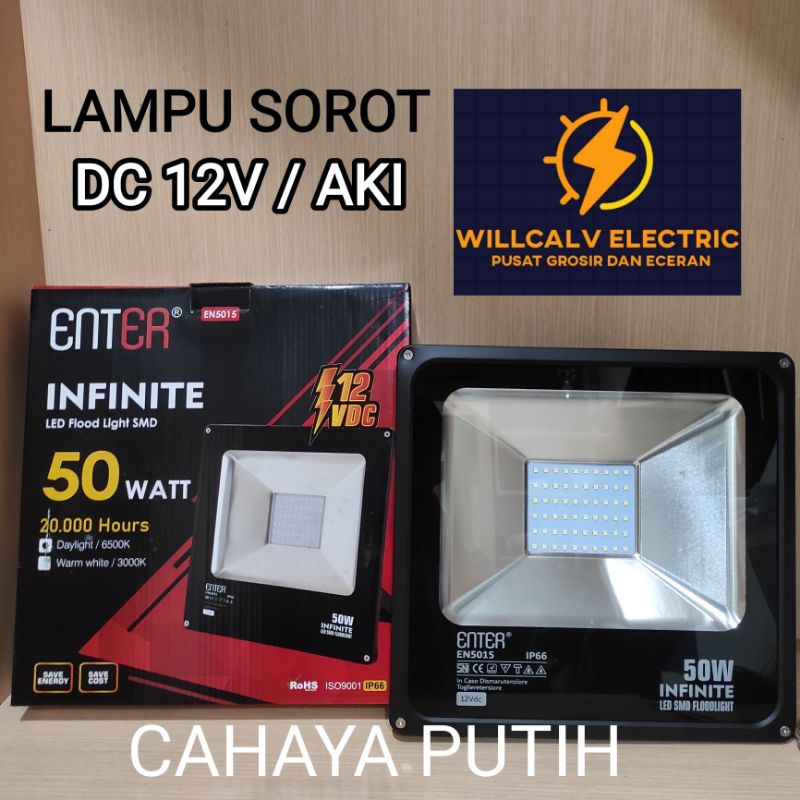 ENTER LAMPU SOROT DC 12V 50W 50 WATT CAHAYA PUTIH / LAMPU SOROT DC 12V 50W 50 WATT CAHAYA PUTIH 6500K IP66