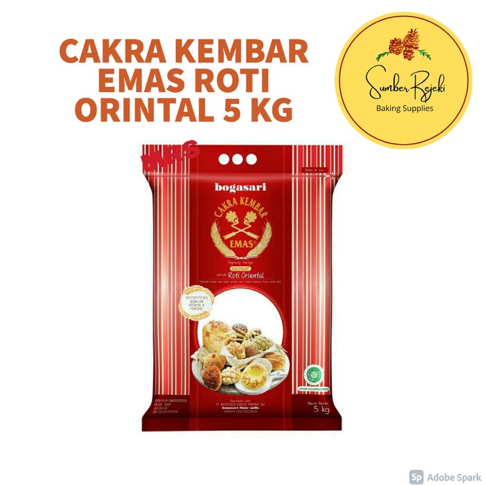 

BISA COD Tepung Bogasari Cakra Kembar Emas Roti Oriental KEMASAN ASLI 5 Kg