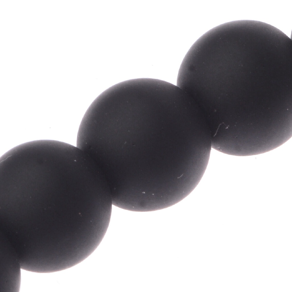 Matte Black Beads Loose Glass Stone Beads Dull Polish Onyx 4/6/810Mm