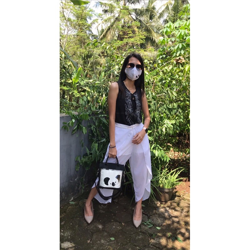 Blouse sifon & Celana Sifon gaya korea wanita dewasa - one set