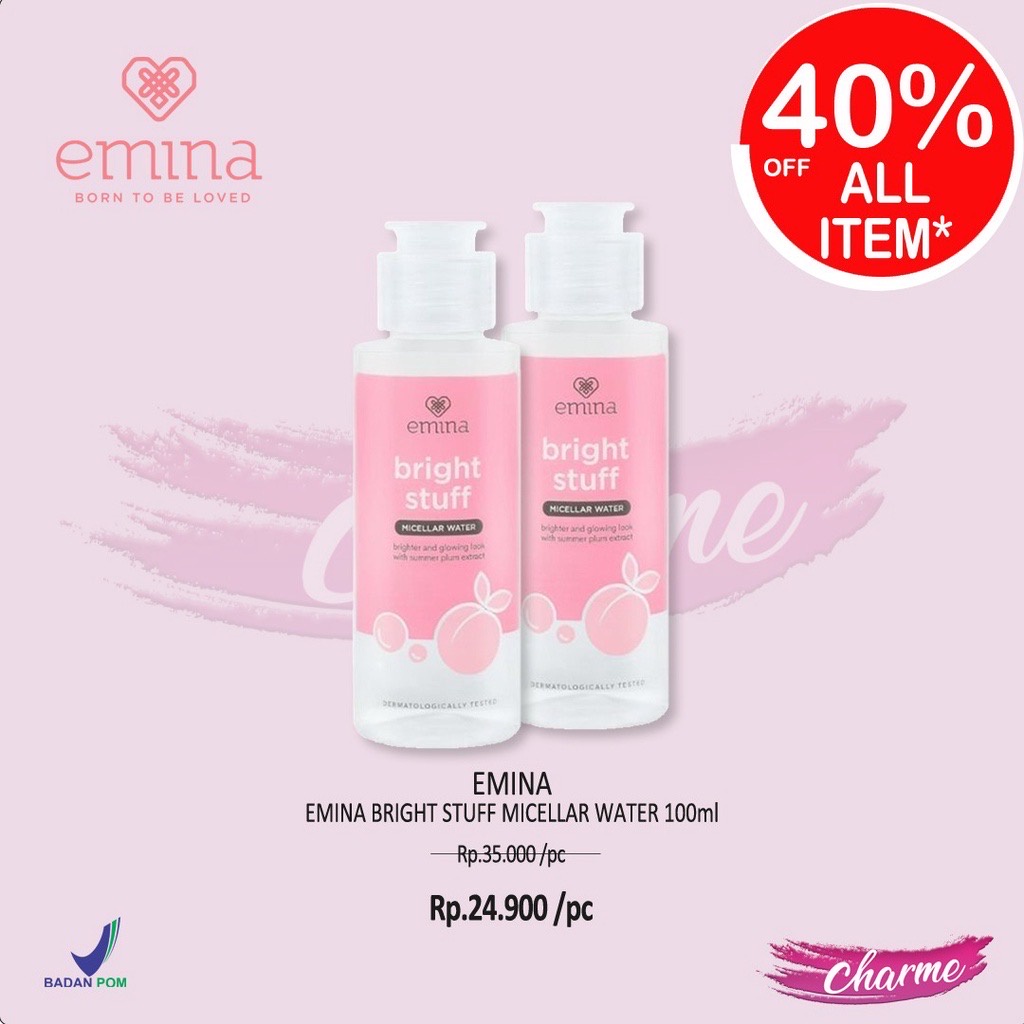 (READY &amp; ORI) (READY &amp; ORI) Emina Bright Stuff Moisturizing / Facial Wash / Tone Up Cream / Acne / Loose Powder FaceScrub Wash Whip Toner Cream Serum Powder Micellar Water Sheet Mask Acne Prone