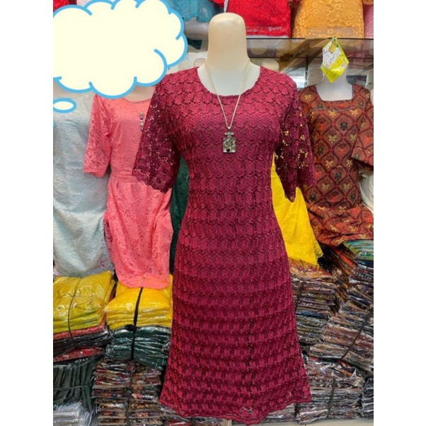 Dress Brokat lengan pendek