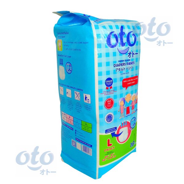 celana - pants, popok, popok dewasa,  RAK - OTO Diapers PANTS Popok Dewasa model Celana ukuran L - isi 16 pcs x 6 Dus