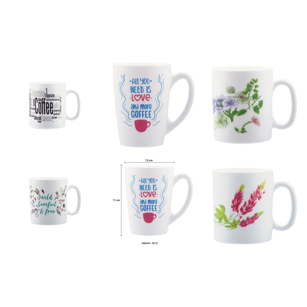 Gelas Cangkir Kopi Quote Tulisan Luminarc Gelas Kopi Mug 32 Cl