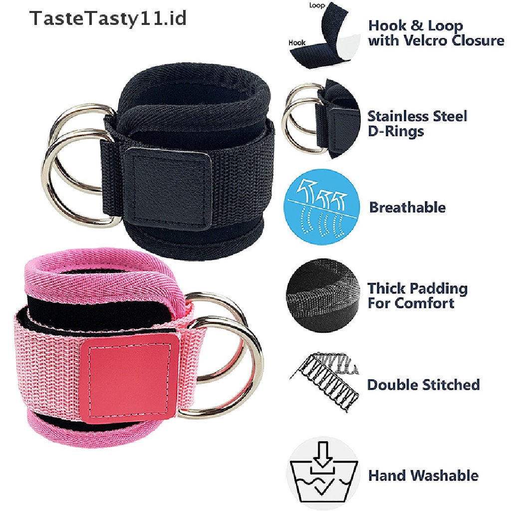 (TasteTasty) Strap Pergelangan Kaki Adjustable Dengan D-Ring Untuk Fitness / Gym