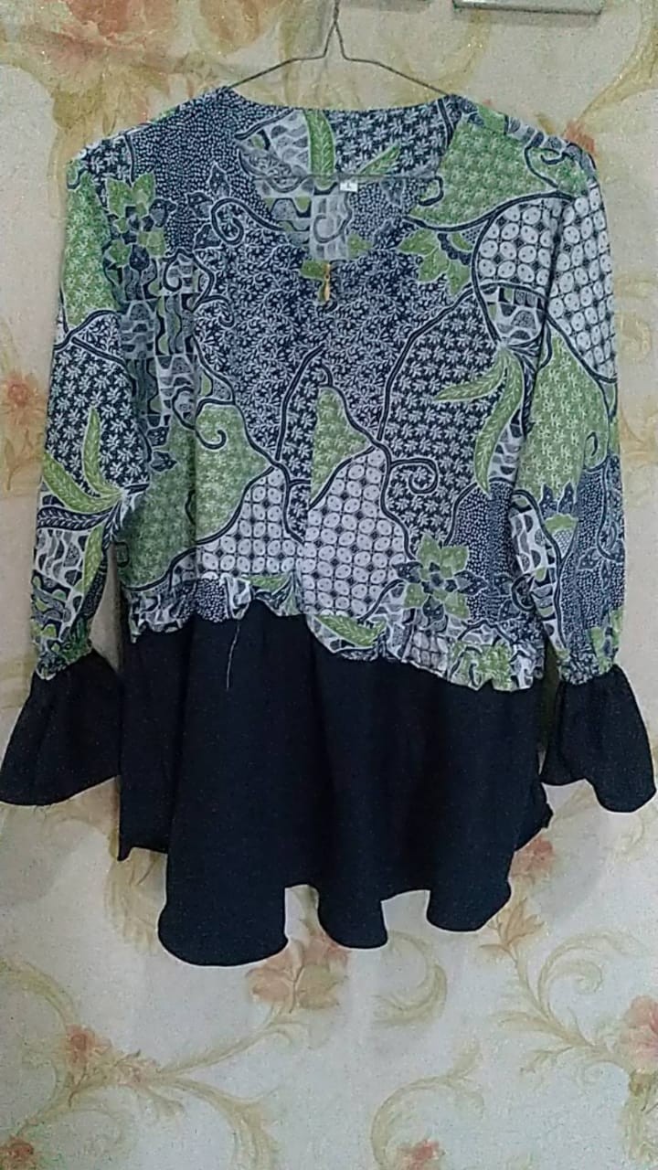 Tey-17 Batik Wanita Asj Sa Hrb026 Kenongo Kemeja Tosca Pendek