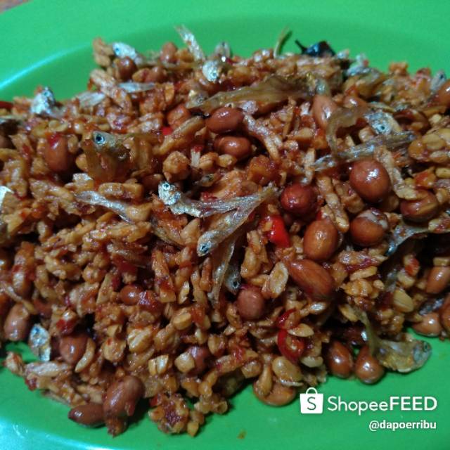 

Orek tempe mix teri kacang/kereng tempe/tempe mix teri kacang pedas manis renyah dan gurih